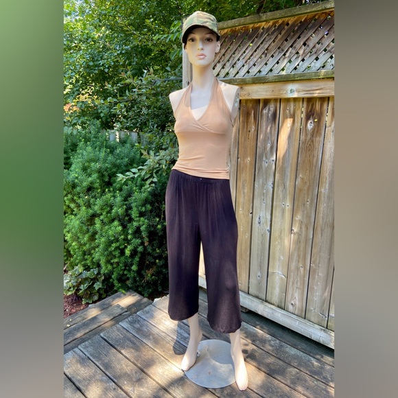 🐦‍⬛4/$20🐦‍⬛ Faded Black Baggy Boho 3/4 Length Pants - Picture 1 of 9